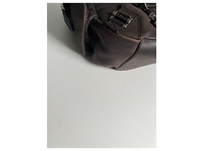 Christian Dior Borsa Hobo Rebelle Pelle Marrone - vista 10