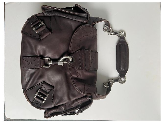 Christian Dior Borsa Hobo Rebelle Pelle Marrone - vista 2
