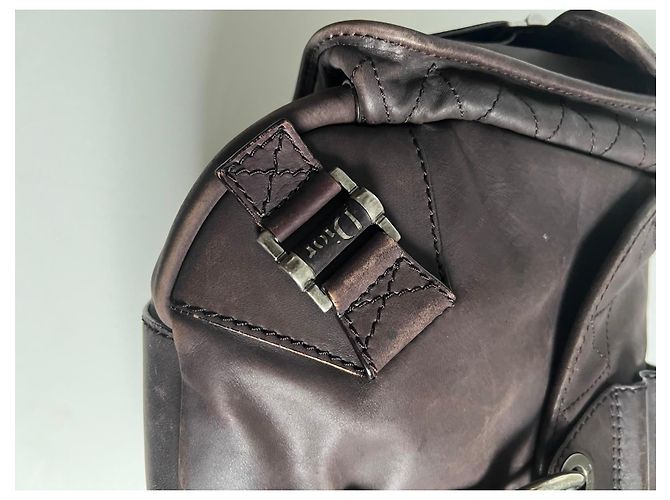Christian Dior Borsa Hobo Rebelle Pelle Marrone - vista 5