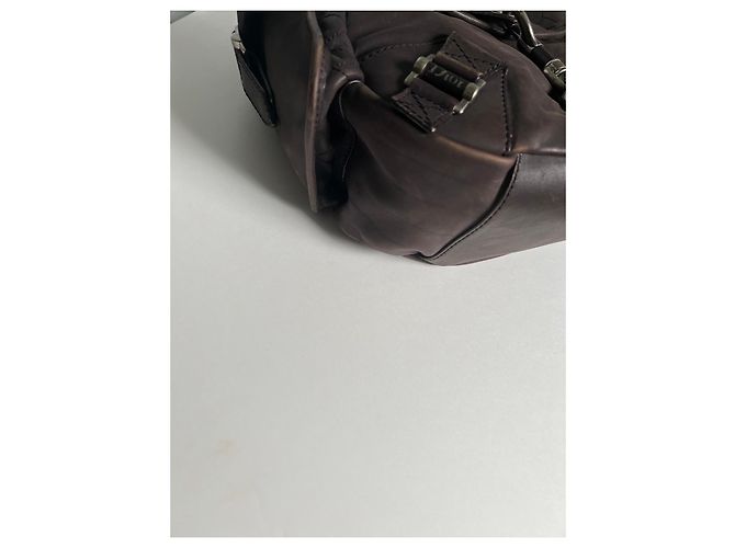 Christian Dior Borsa Hobo Rebelle Pelle Marrone - vista 8