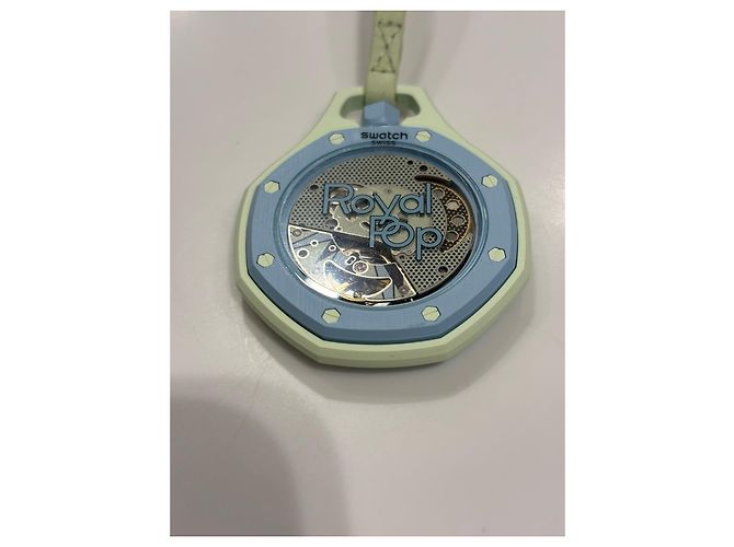 Autre Marque Swatch x Audemars Piguet Royal Oak Pop Uhr Hellgrün Hellblau - Ansicht 4