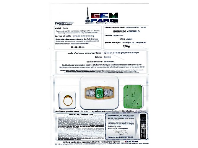 Autre Marque Zweifarbiger Goldbandring, Smaragd und Diamanten. - Ansicht 7