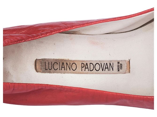 Autre Marque Décolleté kitten heel a punta in pelle rossa Luciano Padovan Rosso - vista 4