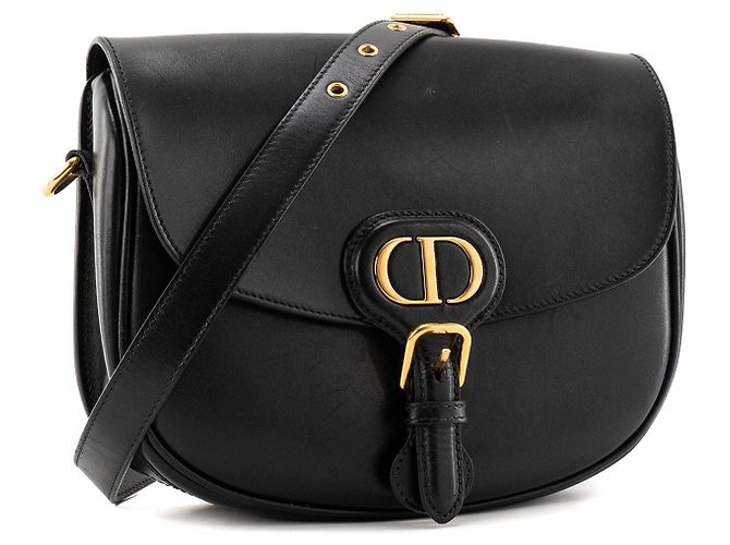 DIOR - Bobby MM Dior Schultertasche aus schwarzem glattem Leder - Ansicht 2