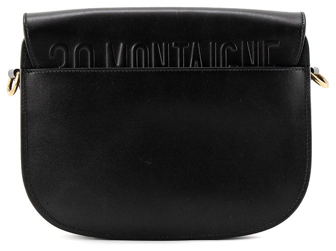 DIOR - Bobby MM Dior Schultertasche aus schwarzem glattem Leder - Ansicht 3