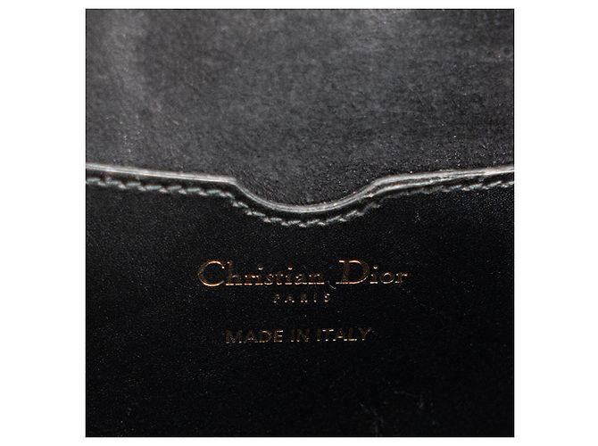 DIOR - Bobby MM Dior Schultertasche aus schwarzem glattem Leder - Ansicht 9