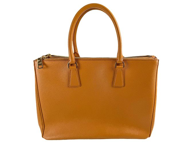 Prada Borsa Tote Galleria Large in pelle Saffiano Lux Mustard Senape - vista 7