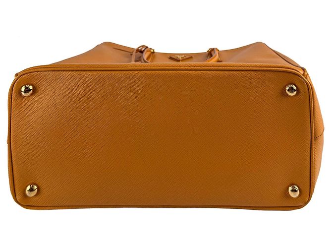 Prada Borsa Tote Galleria Large in pelle Saffiano Lux Mustard Senape - vista 9