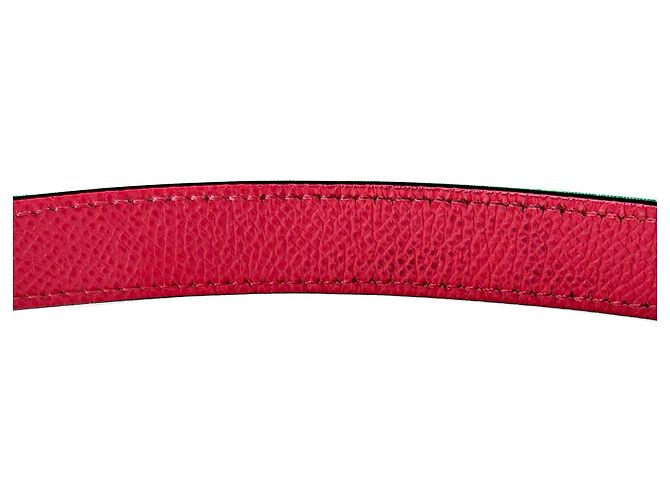 Hermès Kelly 18 Leder & Toile Officier und Epsom Leder. Dünner Gürtel bis 95 Bicolor Mehrfarben - Ansicht 8