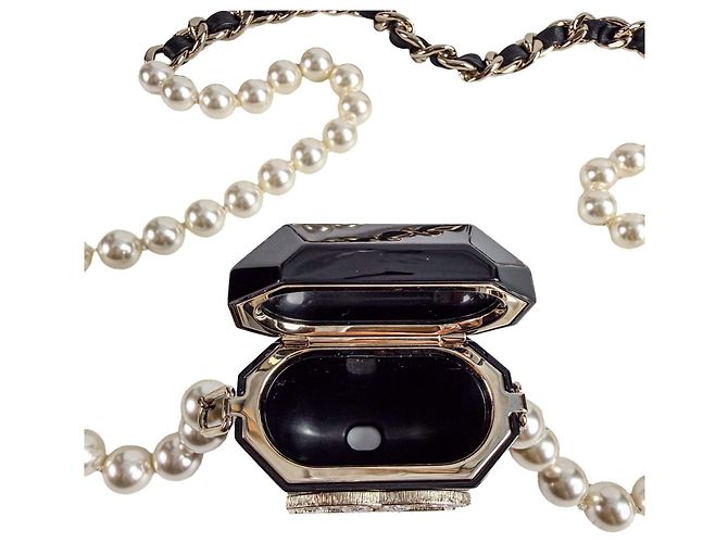 Timeless Chanel Cristal Pearl Airpods Acetate Schmuckcase Schwarz - Ansicht 6