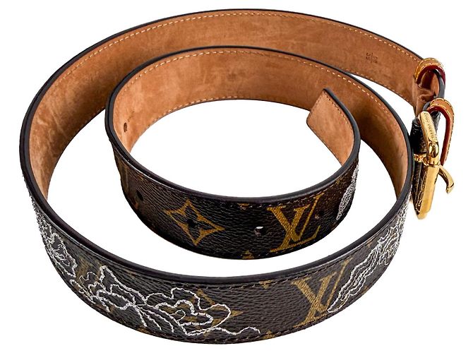 Louis Vuitton Dentelle 36 Canvas Medium Belt 90/36 Brown Castaño - vista 2