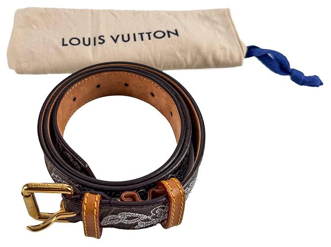Louis Vuitton Dentelle 36 Canvas Medium Belt 90/36 Brown Castaño - vista 5