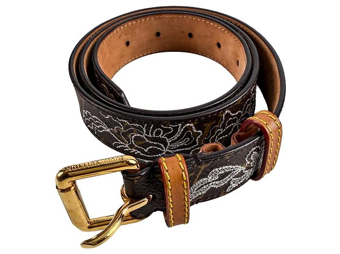 Louis Vuitton Dentelle 36 Canvas Medium Belt 90/36 Brown Castaño - vista 6