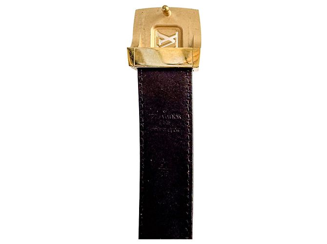 Louis Vuitton Cinturón ancho de lona Cut 36 90/36 Brown Castaño - vista 4