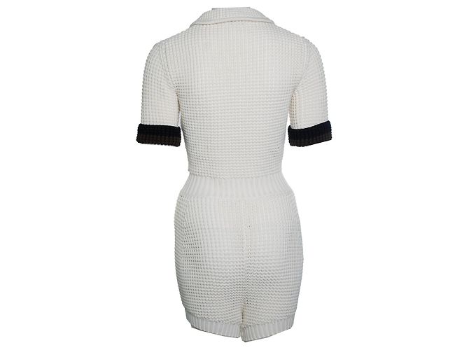 Fendi, Playsuit in maglia con maniche nere e marroni Bianco - vista 2