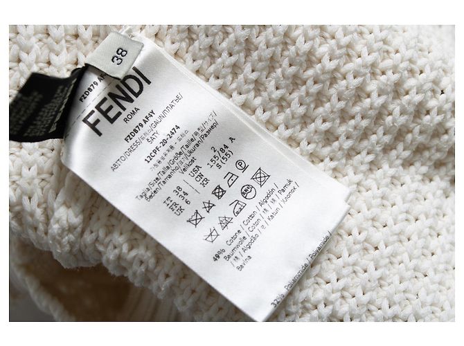 Fendi, Playsuit in maglia con maniche nere e marroni Bianco - vista 6