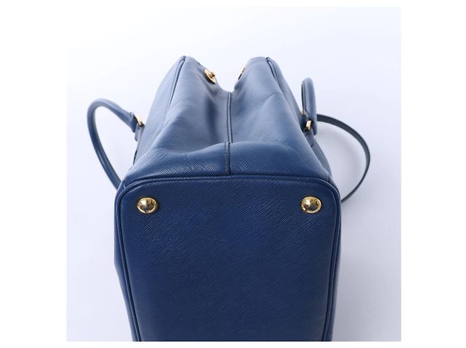 Borsa 2Way Prada Galleria in pelle Saffiano Lux, Blu 324823 Nero - vista 10