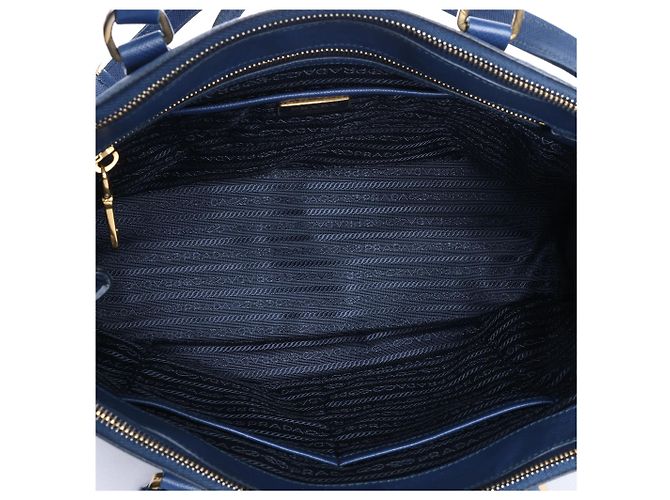 Borsa 2Way Prada Galleria in pelle Saffiano Lux, Blu 324823 Nero - vista 11