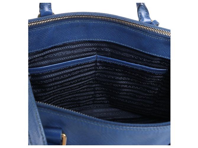 Borsa 2Way Prada Galleria in pelle Saffiano Lux, Blu 324823 Nero - vista 12