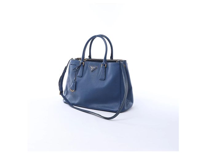 Borsa 2Way Prada Galleria in pelle Saffiano Lux, Blu 324823 Nero - vista 2