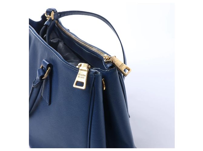 Borsa 2Way Prada Galleria in pelle Saffiano Lux, Blu 324823 Nero - vista 5