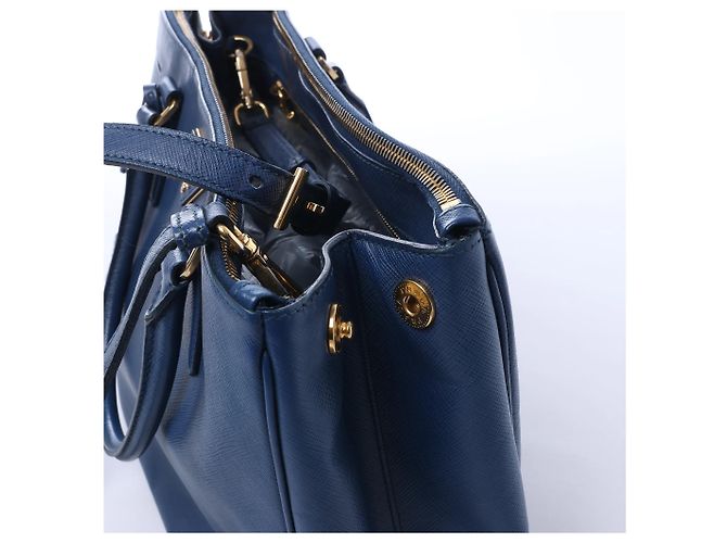 Borsa 2Way Prada Galleria in pelle Saffiano Lux, Blu 324823 Nero - vista 6