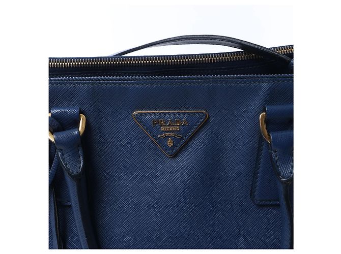Borsa 2Way Prada Galleria in pelle Saffiano Lux, Blu 324823 Nero - vista 7