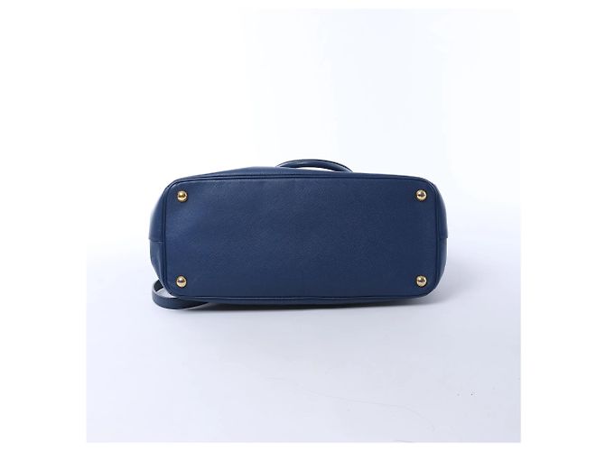 Borsa 2Way Prada Galleria in pelle Saffiano Lux, Blu 324823 Nero - vista 8