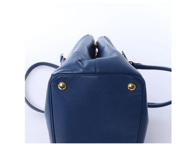 Borsa 2Way Prada Galleria in pelle Saffiano Lux, Blu 324823 Nero - vista 9