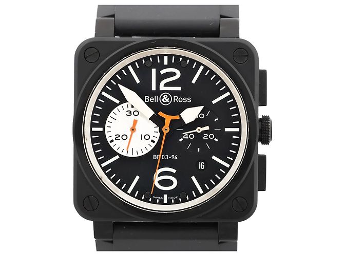 Orologio Bell & Ross BR03-94-S 05034 SS & Rubber AT con quadrante nero - vista 2