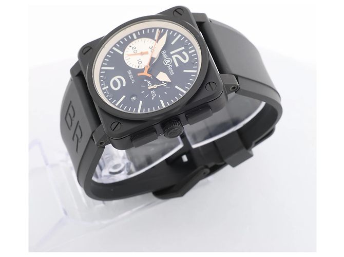 Orologio Bell & Ross BR03-94-S 05034 SS & Rubber AT con quadrante nero - vista 3