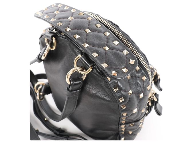 Zaino 2Way Valentino Garavani Rockstuds Spike in pelle nera Nero - vista 4