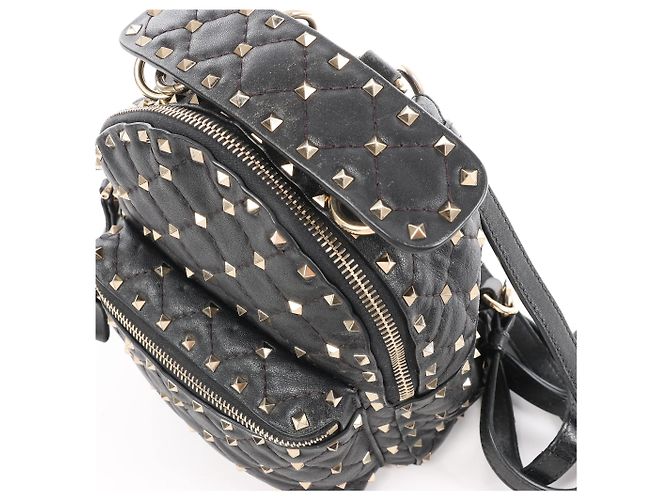 Zaino 2Way Valentino Garavani Rockstuds Spike in pelle nera Nero - vista 5