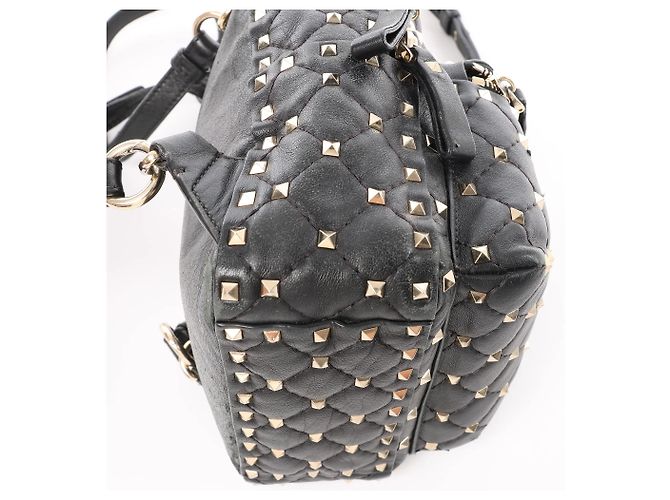 Zaino 2Way Valentino Garavani Rockstuds Spike in pelle nera Nero - vista 9