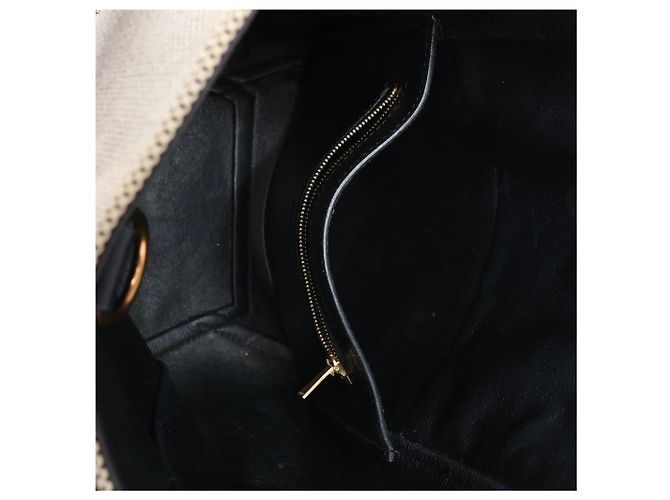 Céline CELINE Seau Sangle Bucket Small Borsa a tracolla in tela Beige x Navy - vista 12