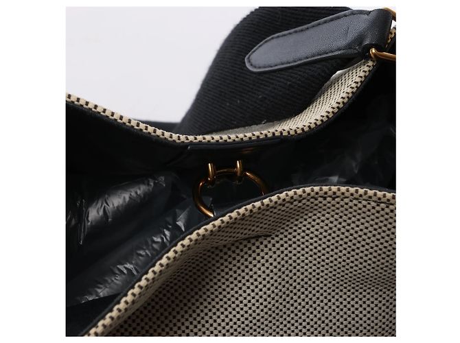 Céline CELINE Seau Sangle Bucket Small Borsa a tracolla in tela Beige x Navy - vista 9