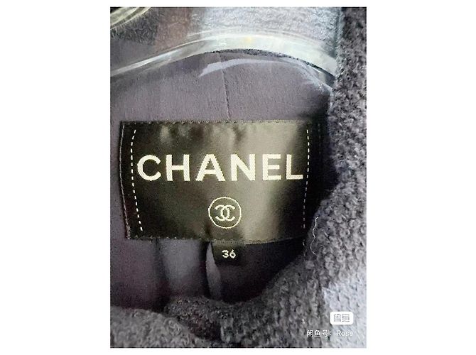 Abrigo Chanel de tweed azul marino Multicolor - vista 4