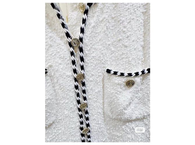 Robe Chanel en tweed blanc taille 36 Multicolore - vue 2