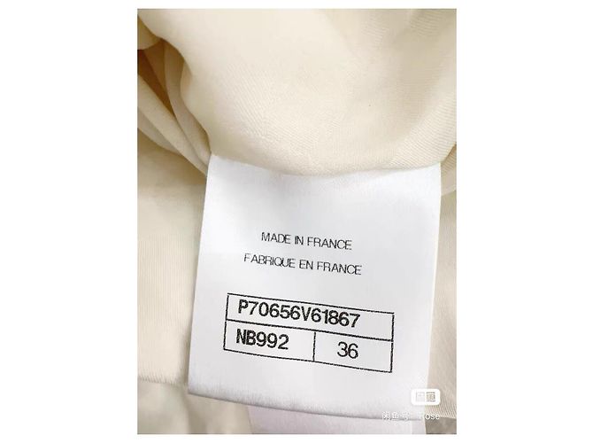 Robe Chanel en tweed blanc taille 36 Multicolore - vue 6