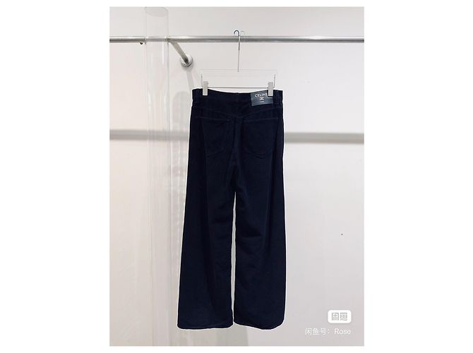 Céline Hose aus schwarzem Samt Mehrfarben - Ansicht 3