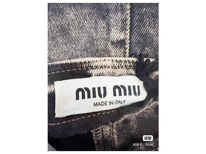 Falda Miu Miu de denim gris tie-dye Multicolor - vista 4
