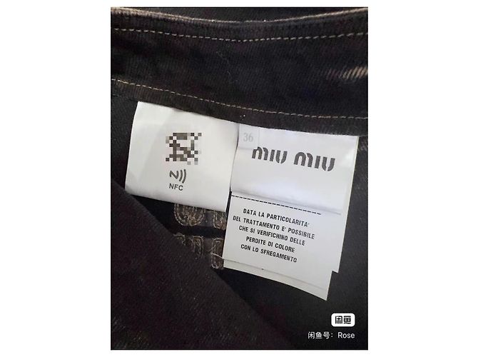 Falda Miu Miu de denim gris tie-dye Multicolor - vista 5
