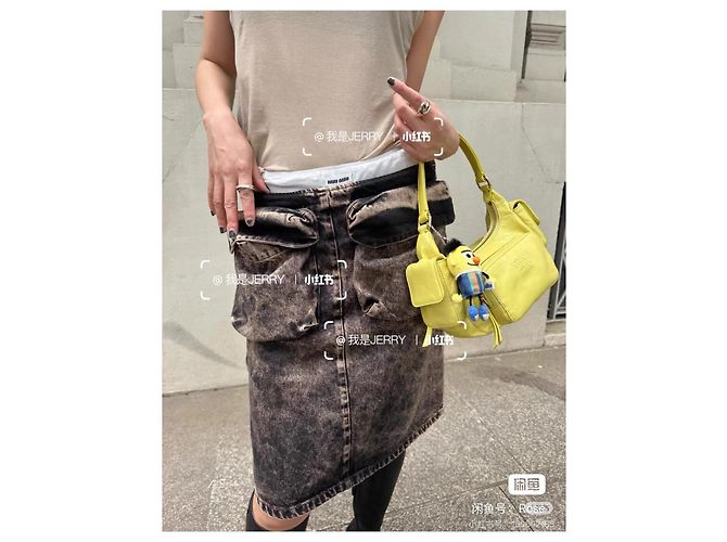 Falda Miu Miu de denim gris tie-dye Multicolor - vista 7
