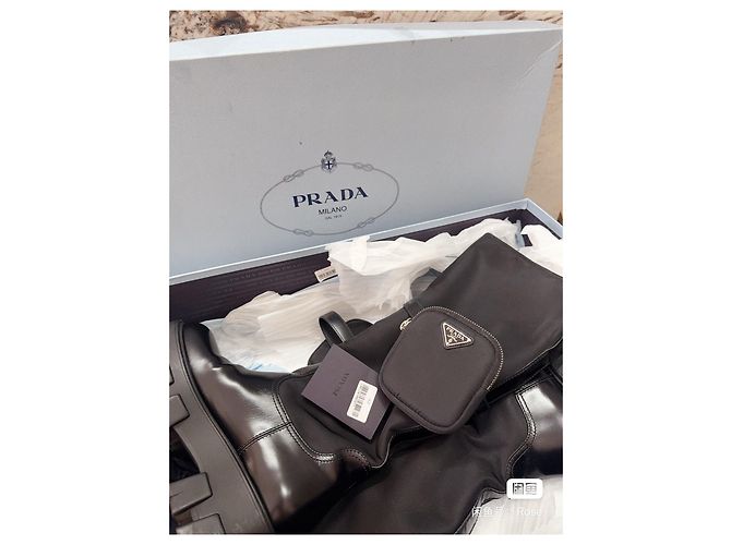 Botas Prada de piel negra 37 Multicolor - vista 3
