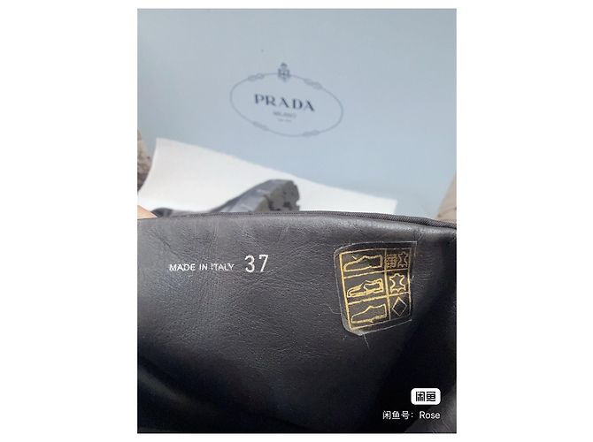 Botas Prada de piel negra 37 Multicolor - vista 8