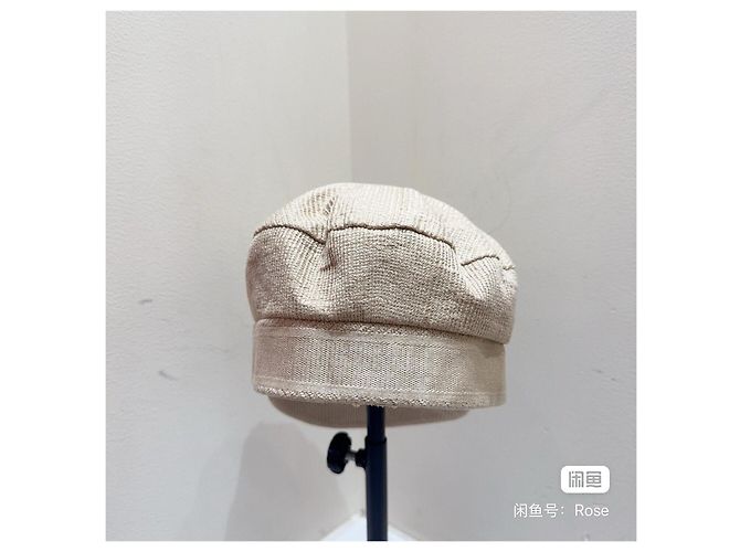 Autre Marque Dior Newsboy Mütze Beige Leinen Mehrfarben - Ansicht 4