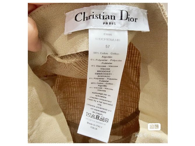 Autre Marque Dior Newsboy Mütze Beige Leinen Mehrfarben - Ansicht 6