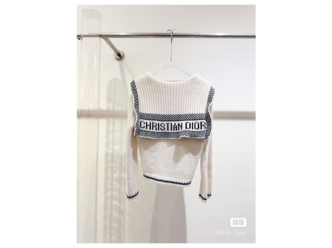 Autre Marque Pull Dior en laine blanc Multicolore - vue 4