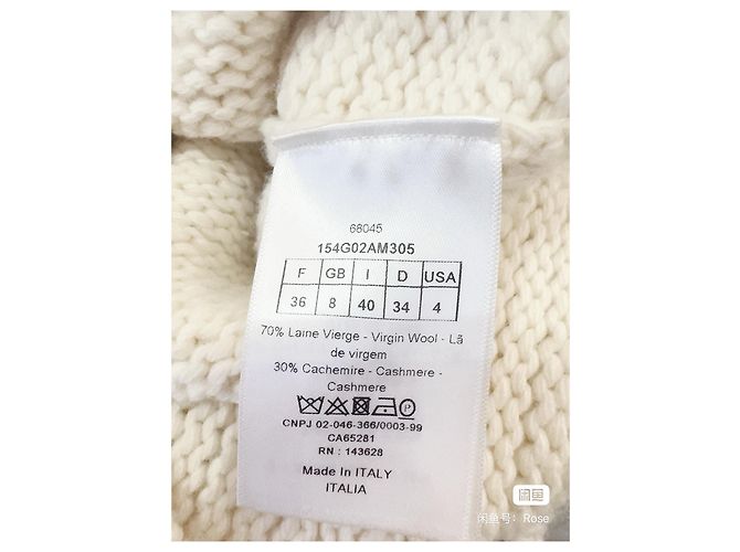 Autre Marque Pull Dior en laine blanc Multicolore - vue 5