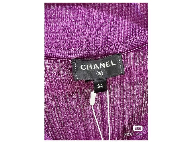 Chanel Seidenkleid Lila Größe 34 Mehrfarben - Ansicht 2